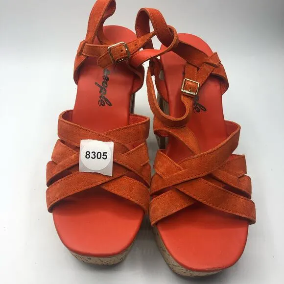 Free People Lisbon Sunstar Platform Sandals Orange Size EU 39 US 9