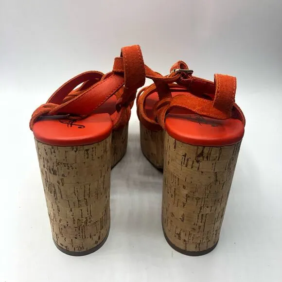 Free People Lisbon Sunstar Platform Sandals Orange Size EU 39 US 9