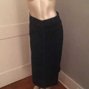 Free people long‎ denim stretch button up skirt