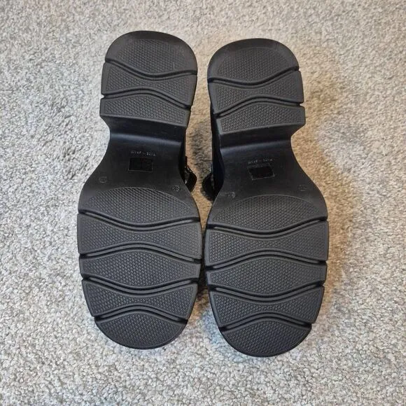 Free People Mayla Platform Mary Jane Sandals Size 8.5 Black