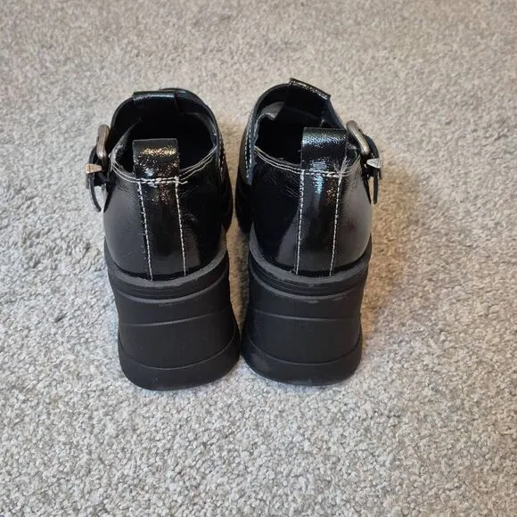 Free People Mayla Platform Mary Jane Sandals Size 8.5 Black