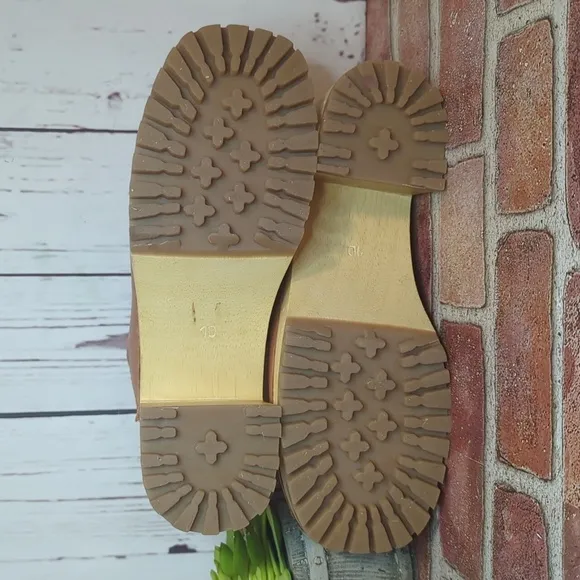 Free People Mia Karma Leather and Wood Clogs Cognac Women's 10