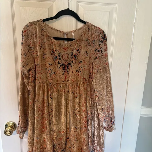 Free People Mirror Mirror Blush Babydoll Dress | Size S | Romantic Boho Mini