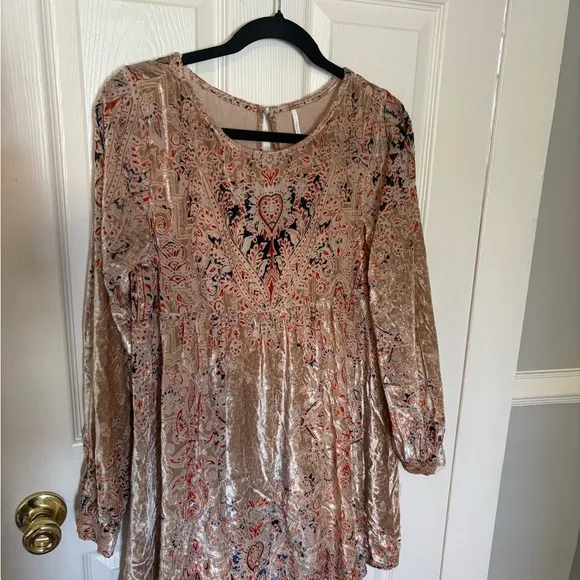 Free People Mirror Mirror Blush Babydoll Dress | Size S | Romantic Boho Mini