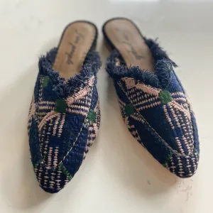 Free People Newport Tweed Plaid Women's Mules, NWOB, Size 37 / US 6.5 or 7