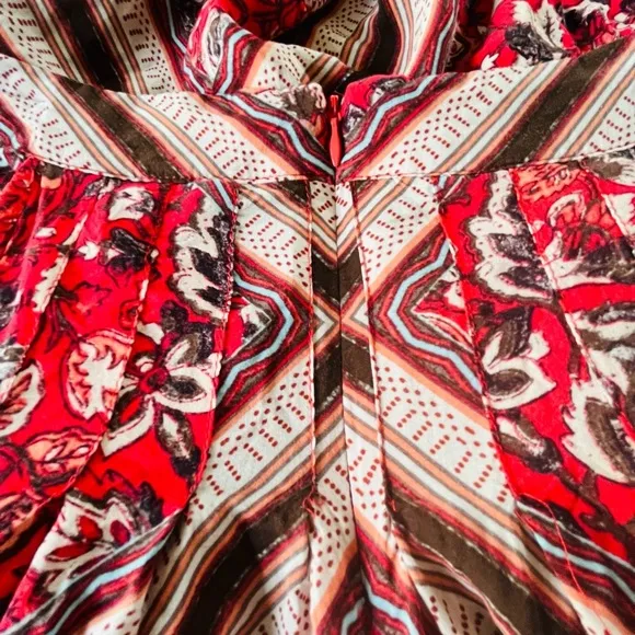 Free People Paradise Handkerchief Pimento Maxi Skirt.