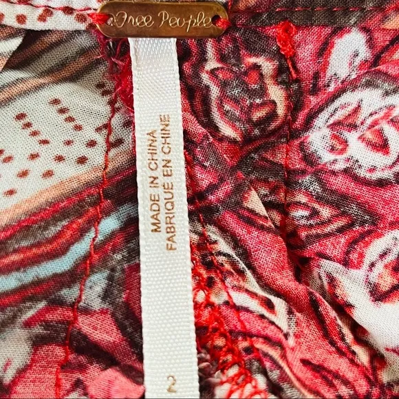 Free People Paradise Handkerchief Pimento Maxi Skirt.