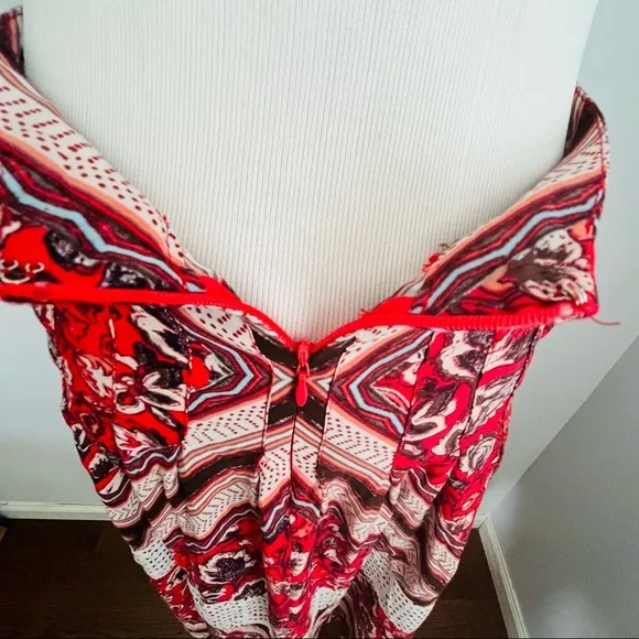 Free People Paradise Handkerchief Pimento Maxi Skirt.