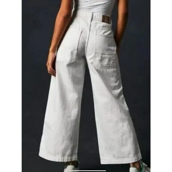Free People Piper Mid Rise Crop Wide Leg Jeans Size 32. B20