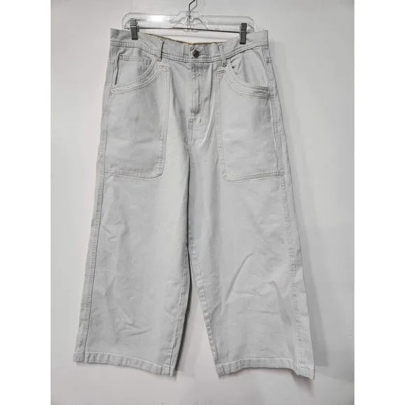 Free People Piper Mid Rise Crop Wide Leg Jeans Size 32. B20