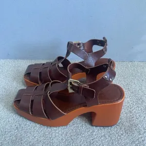 Free People Sandals Women 40 US 9 Brown Pacific Platform Fisherman Heels Boho