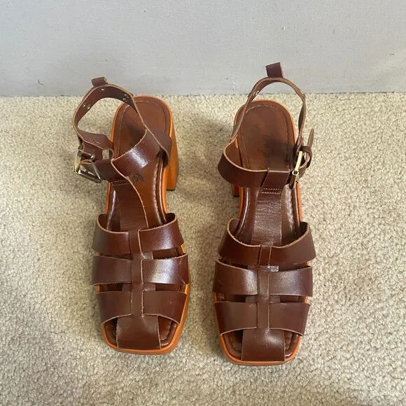 Free People Sandals Women 40 US 9 Brown Pacific Platform Fisherman Heels Boho