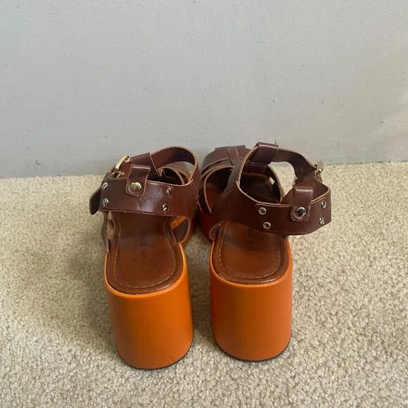 Free People Sandals Women 40 US 9 Brown Pacific Platform Fisherman Heels Boho