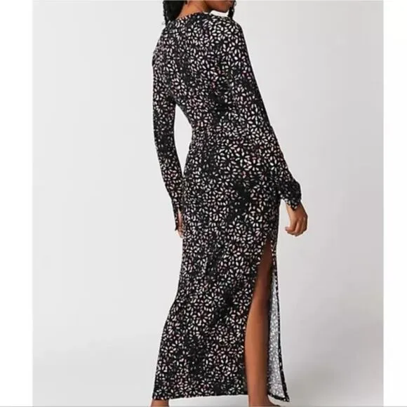 Free People Shayla Wrap Midi Dress Medium