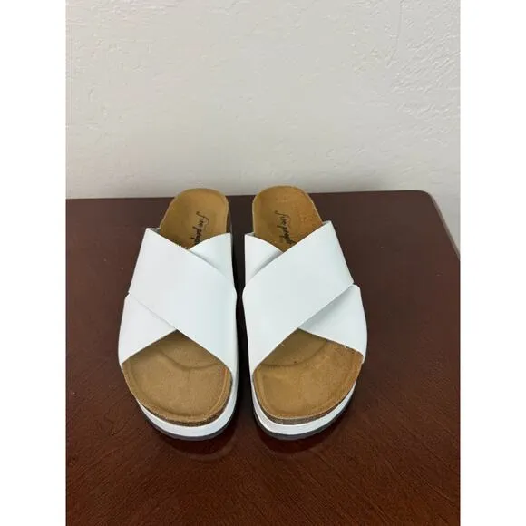 Free People Sidelines footbed White sandals Boho size 40/10