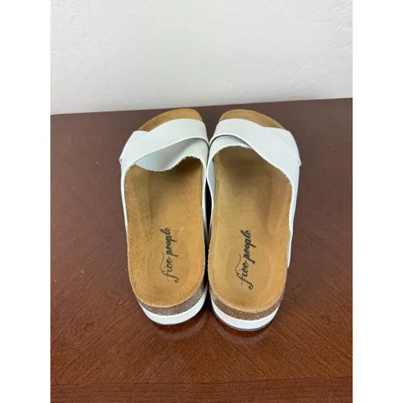 Free People Sidelines footbed White sandals Boho size 40/10