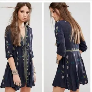 Free people Stargazer Blue mini empire waist dress Size Sp