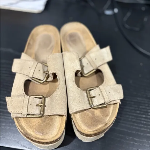 Free People Tan Platform Shoes