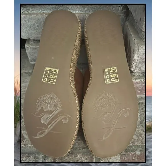 Free People Tan Woven Raffia Harbor Platform Sandal Size 8