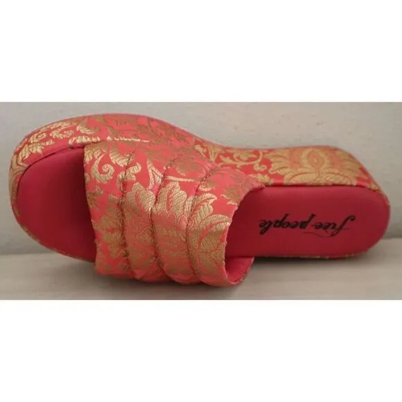 Free People Women's Sz 38.5 US 8.5 Coral Almost Paradise Platform Sandals
