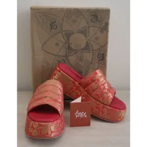 Free People Women's Sz 38.5 US 8.5 Coral Almost Paradise Platform Sandals