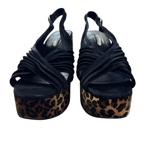 Free People X Jeffrey Campbell Joni Leopard Platform Sandals Women's Size 9