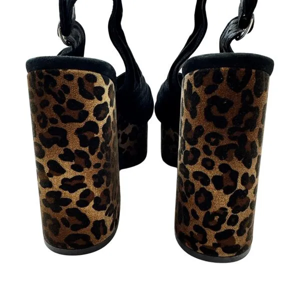 Free People X Jeffrey Campbell Joni Leopard Platform Sandals Women's Size 9