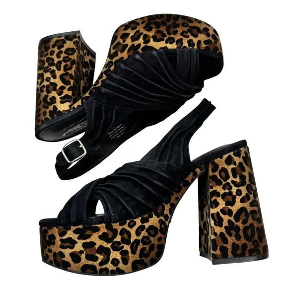 Free People X Jeffrey Campbell Joni Leopard Platform Sandals Women's Size 9