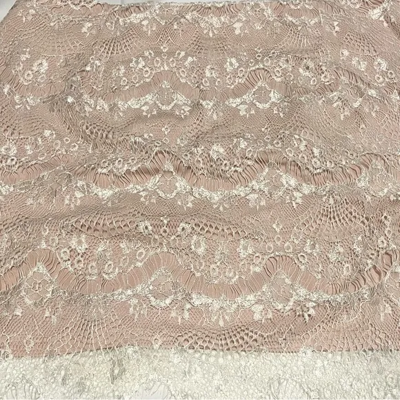 Free People Zoey Lace Mini Skirt in Pink Rose size 12 NWT