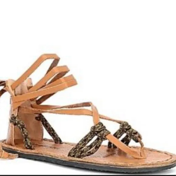FREE PEOPLE➕La Jolla Leather Wrap Sandals NWT