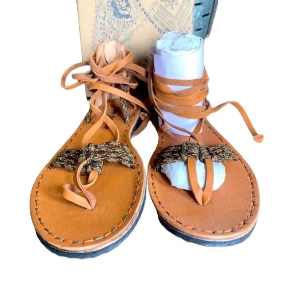 FREE PEOPLE➕La Jolla Leather Wrap Sandals NWT