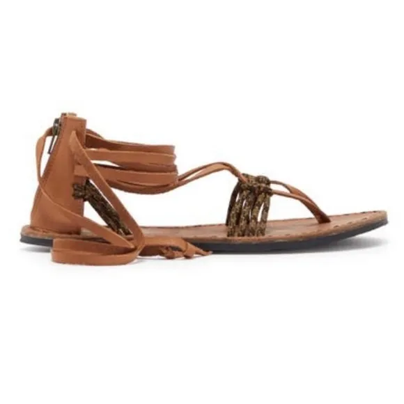 FREE PEOPLE➕La Jolla Leather Wrap Sandals NWT