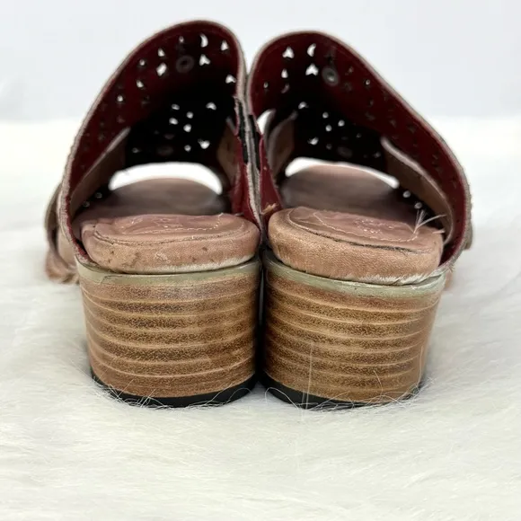 Freebird by Steven Moonstar Mules – Blush Open-Toe Sandals – Boho Chic Size 9