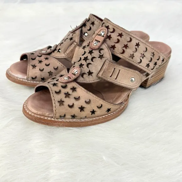 Freebird by Steven Moonstar Mules – Blush Open-Toe Sandals – Boho Chic Size 9