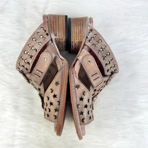Freebird by Steven Moonstar Mules – Blush Open-Toe Sandals – Boho Chic Size 9