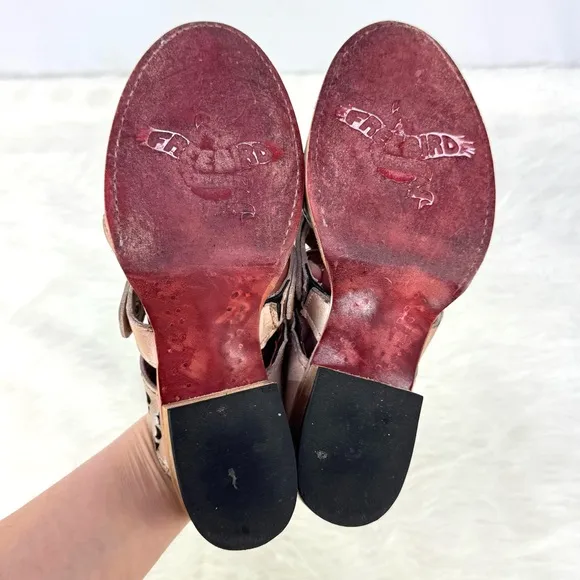 Freebird by Steven Moonstar Mules – Blush Open-Toe Sandals – Boho Chic Size 9