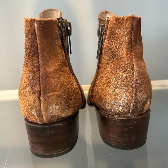 Freebird Clash double zipper suede booties
