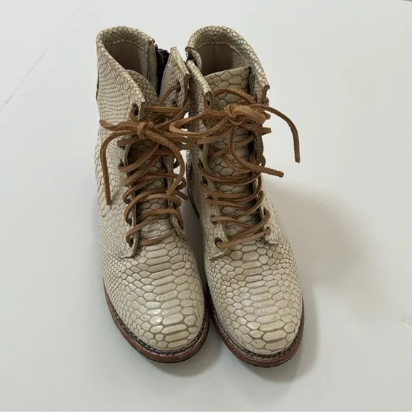 Freebird Manchester snakeskin Combat boot