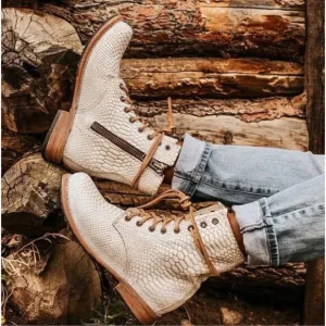 Freebird Manchester snakeskin Combat boot