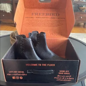 Freebird Mandy Snake Black Boots-NWT