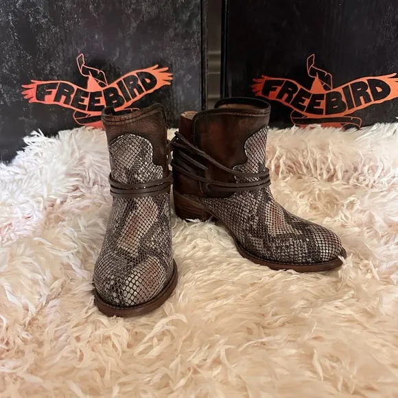 Freebird Textured Snakeskin Boots