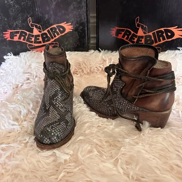 Freebird Textured Snakeskin Boots
