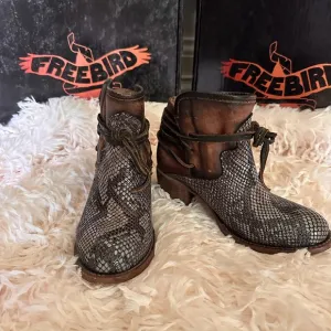 Freebird Textured Snakeskin Boots