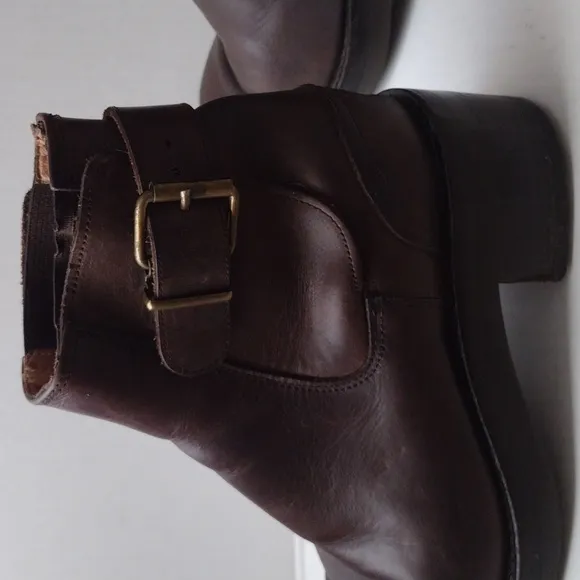 Freelance vintage women thick Leather Ankle Boots