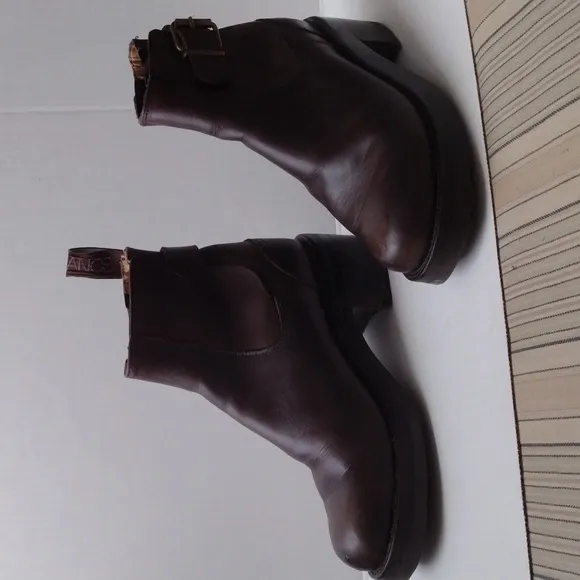 Freelance vintage women thick Leather Ankle Boots