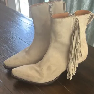Fringe Tan Ankle Boots