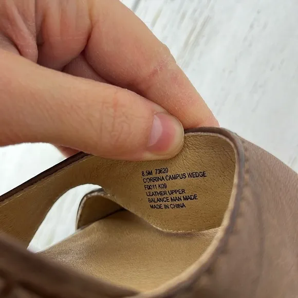 Frye Corinna Campus Brown Leather Wedge Sandals Womens Size 8.5 Boho Open Toe