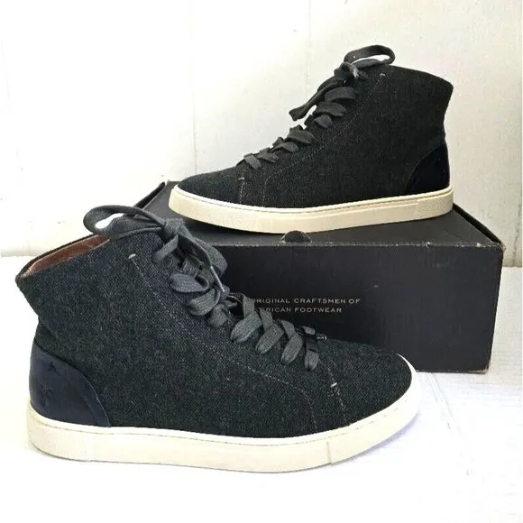 Frye Ivy High Top Sneakers Olive- Gray Women's  Size 8.5 Wool New! MSRP.…