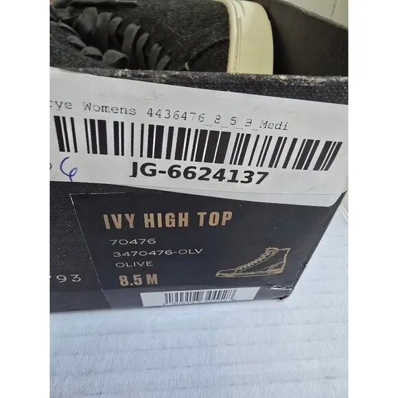 Frye Ivy High Top Sneakers Olive- Gray Women's  Size 8.5 Wool New! MSRP.…