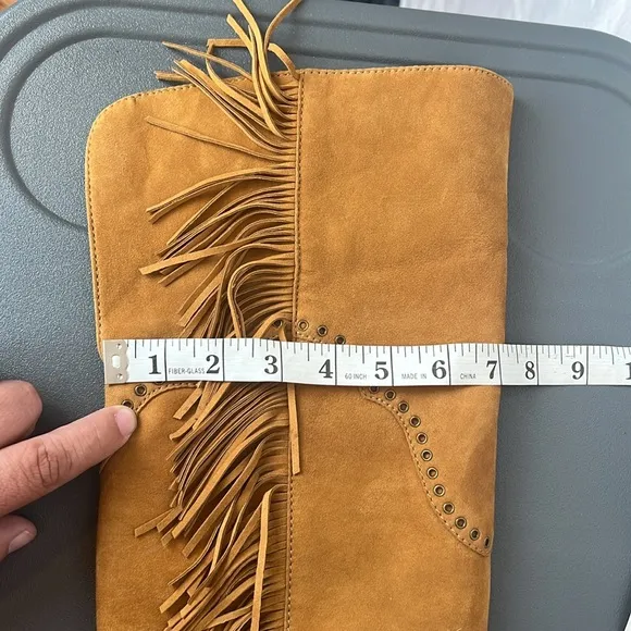Frye Ray Fringe Over The Knee Tall Suede Grommet Point Toe Boots Like new 6.5